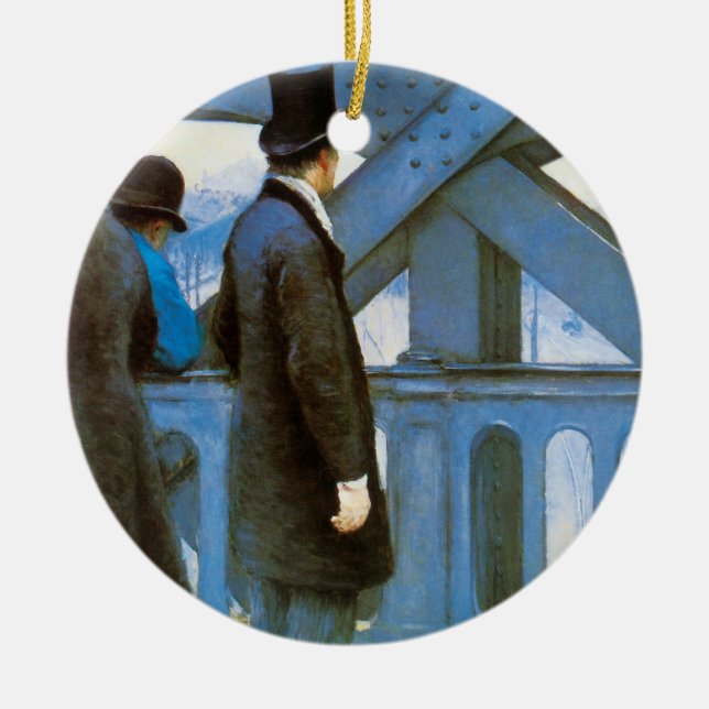 Ornamento De Cerâmica Le Pont de l'Europe por Gustave Caillebotte (Frente)