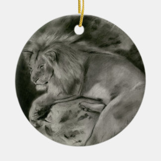 Ornamento De Cerâmica Leão