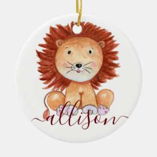 Ornamento De Cerâmica Leão desenhado à mão personalizado para crianças