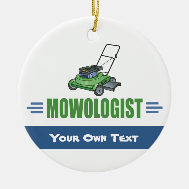 Ornamento De Cerâmica Leão Yard Mears, Mow Lawns, Paisaging Lawn Care (Frente)