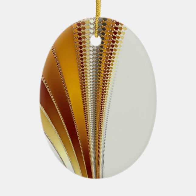 Ornamento De Cerâmica Leather Christmas Fractal (Frente)