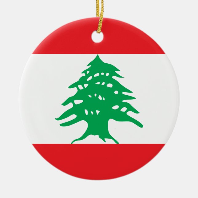 Ornamento De Cerâmica Lebanon Flag (Frente)
