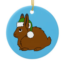 Lebre ártica de Brown com o chapéu do papai noel