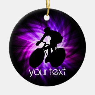 Ornamento De Cerâmica Legal Ciclismo Roxo