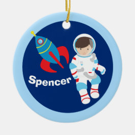 Ornamento De Cerâmica Legal Crianças Personalizadas do Astronauta Natal