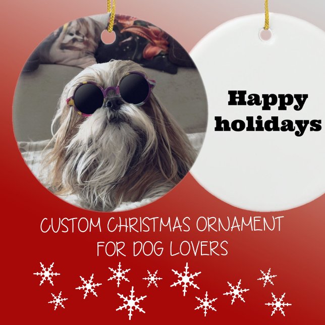 Ornamento De Cerâmica Legal Shih Tzu longos óculos de sol (Criador carregado)