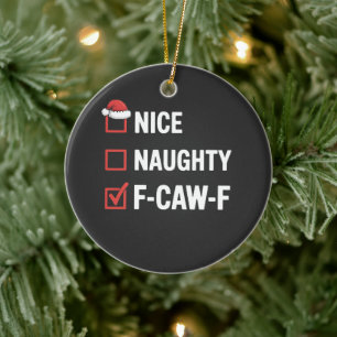 Ornamento De Cerâmica Legal Travesso F-Caw-F Divertido Papai Noel Traves