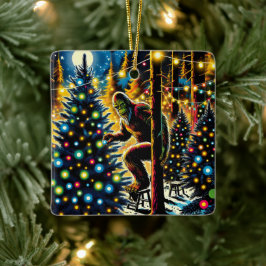 Ornamento De Cerâmica Legendário Pé Grande de Natal Personalizado