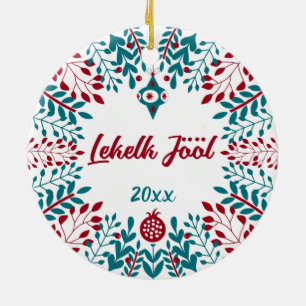 Ornamento De Cerâmica Lekelk Jööl, Sylt North Frsio, Saudação de Natal