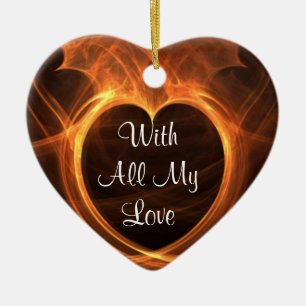 Ornamento De Cerâmica Lembrança alaranjada flamejante do design do