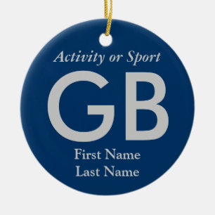 Ornamento De Cerâmica Lembrança da letra de time do colégio da faculda