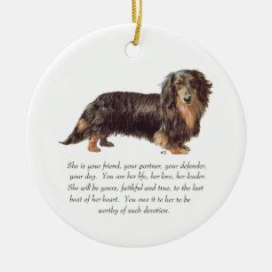 Ornamento De Cerâmica Lembrança de Dachshund - Fêmea