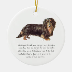 Ornamento De Cerâmica Lembrança de Dachshund - Macho