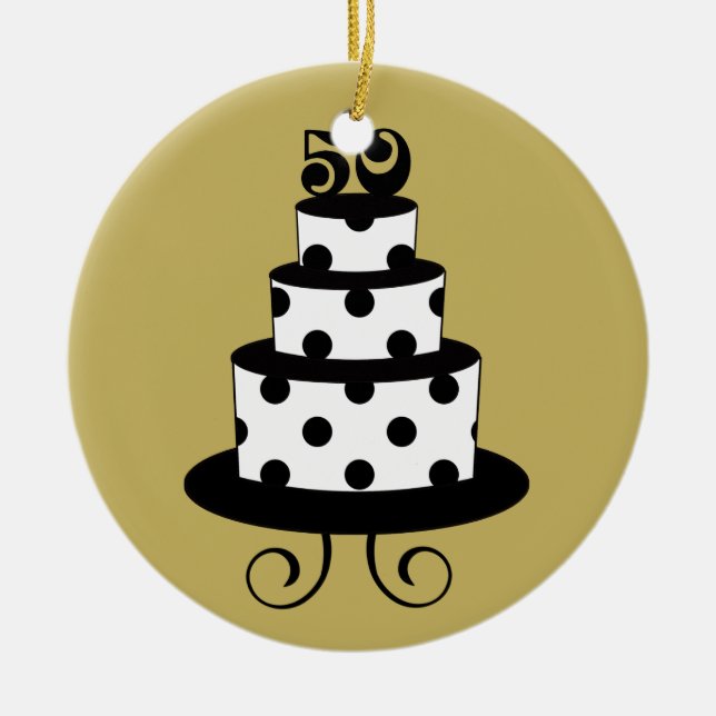 Ornamento De Cerâmica Lembrança do aniversário do casamento dourado 50th (Frente)