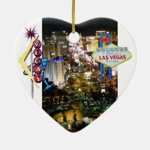 Ornamento De Cerâmica Lembrança do casamento do sinal de Las Vegas