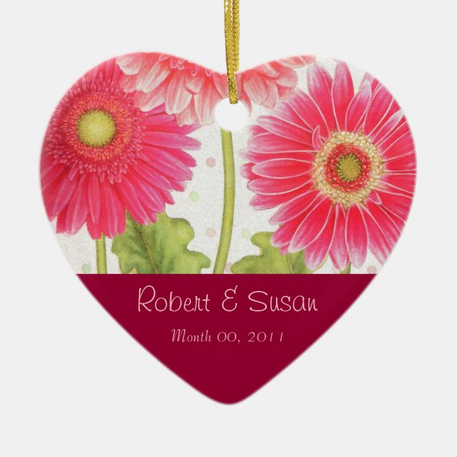 Ornamento De Cerâmica Lembrança do favor do casamento (Frente)