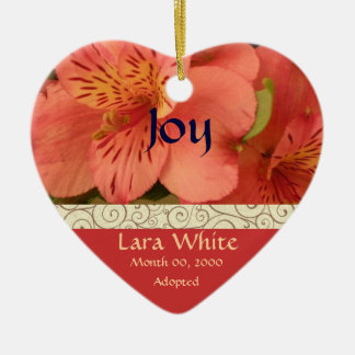 Ornamento De Cerâmica Lembrança floral do anúncio da adopção