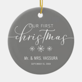 Ornamento De Cerâmica Lembrança Foto do Nosso Primeiro Natal
