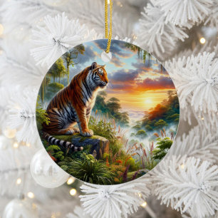 Ornamento De Cerâmica Lembrança Majestosa do Tigre de Bengala