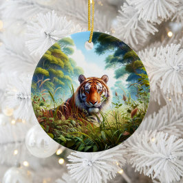 Ornamento De Cerâmica Lembrança Majestosa do Tigre de Bengala