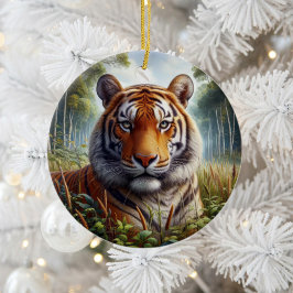 Ornamento De Cerâmica Lembrança Majestosa do Tigre de Bengala