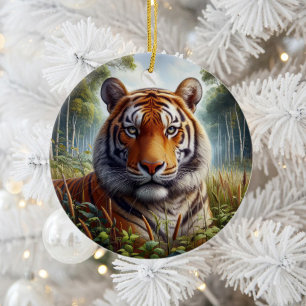 Ornamento De Cerâmica Lembrança Majestosa do Tigre de Bengala
