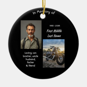 Ornamento De Cerâmica Lembrança Memorial Cristã de Moto Chopper