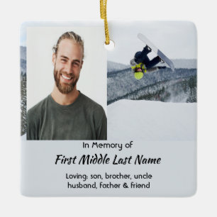 Ornamento De Cerâmica Lembrança Memorial Cristã de Snowboarding de Inver