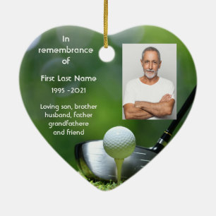 Ornamento De Cerâmica Lembrança Memorial Golfista Golfe Personalizado