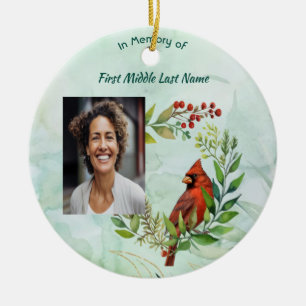 Ornamento De Cerâmica Lembrança Memorial Pássaro Cardinal