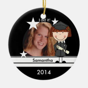 Ornamento De Cerâmica Lembrança personalizada da foto da menina do