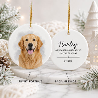 Ornamento De Cerâmica Lembrança Personalizada de Foto de Animal de Estim