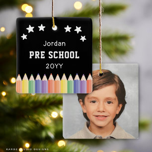 Ornamento De Cerâmica Lembrança Personalizada de Foto para Crianças do P