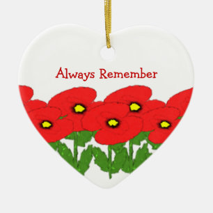 Ornamento De Cerâmica Lembrança Personalizada do Design de Poppies