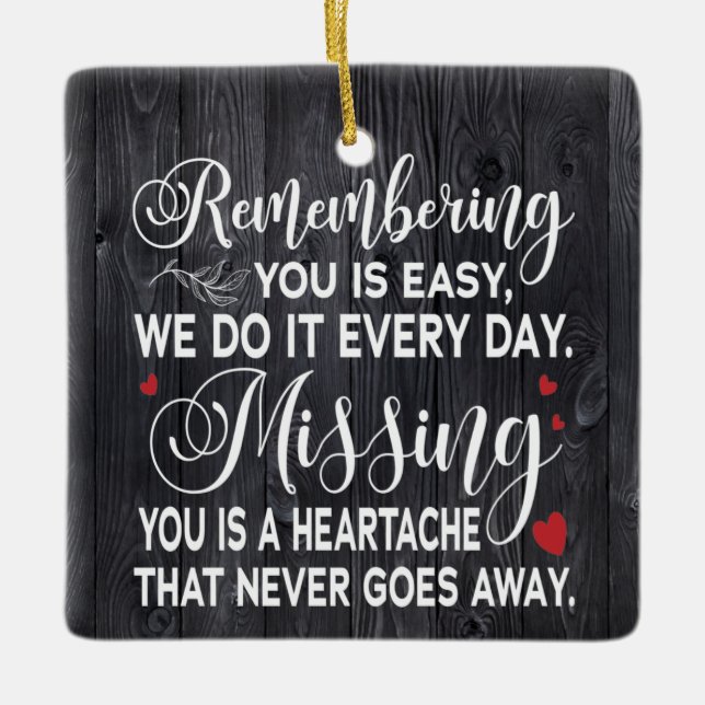 Ornamento De Cerâmica Lembrança Personalizada, Sua Citação Memorial Para (Frente)