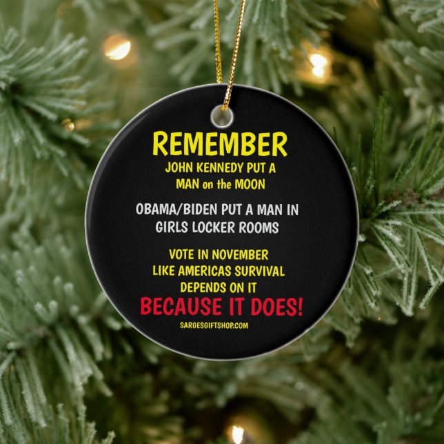 ORNAMENTO DE CERÂMICA LEMBRE-SE DE VOTAR (Árvore)