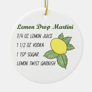 Ornamento De Cerâmica Lemon Drop Martini