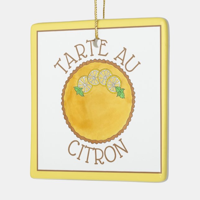 Ornamento De Cerâmica Lemon Tart Tarte au Citron Curd Pie Baking Comida (Esquerda)