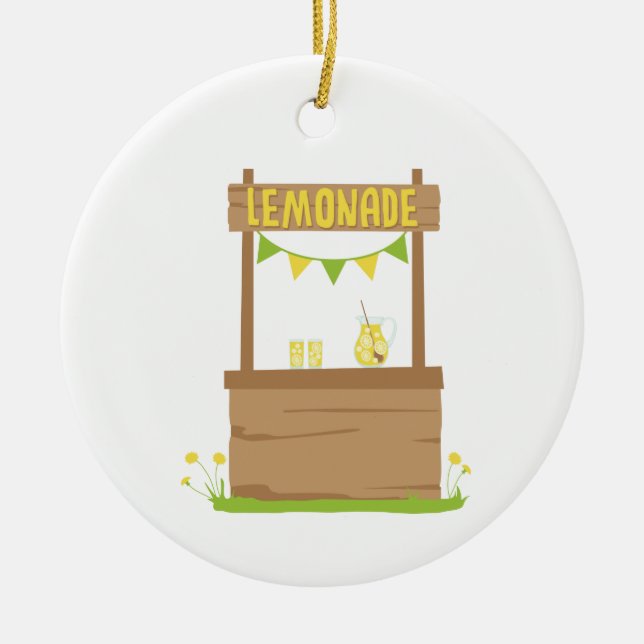 Ornamento De Cerâmica Lemonade Stand (Frente)