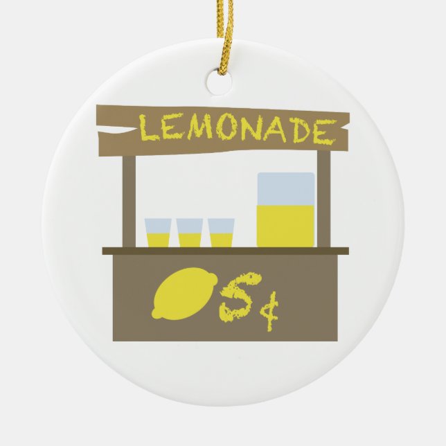 Ornamento De Cerâmica Lemonade Stand (Frente)