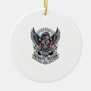 Ornamento De Cerâmica Lenço Patriótico Rocker Glória Antiga Música Rock
