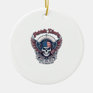 Ornamento De Cerâmica Lenço Patriótico Rocker Old Glory Música Rock Meta