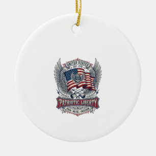 Ornamento De Cerâmica Lenço Patriótico Rocker Old Glory Música Rock Meta