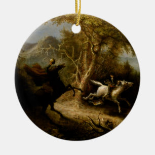 Ornamento De Cerâmica Lenda do Cavaleiro Sem Cabeça Fantasma do Hallowee