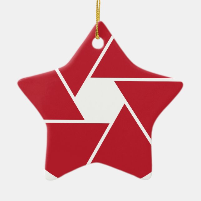 Ornamento De Cerâmica Lente que abre o design gráfico (Frente)