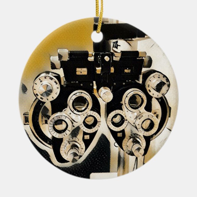 Ornamento De Cerâmica Lentes modernas legal de Phoroptor dos (Frente)