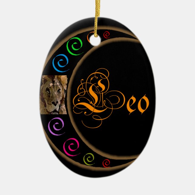Ornamento De Cerâmica Leo (Frente)
