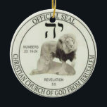 Ornamento De Cerâmica Leões de Judah<br><div class="desc">Os Leões de Judah representam o Cristo (leão masculino) e sua Igreja (leão feminino), assim como o marido e a esposa dos fiéis que a vestem. Este é também o selo oficial dos membros que apoiam ou pertencem à Igreja Cristã de Deus original de Jerusalém, tal como definida pela Santa...</div>