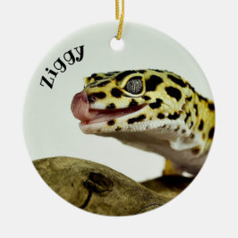 Ornamento De Cerâmica Leopard Personalizado Gecko Lizard