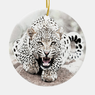 Ornamento De Cerâmica Leopardo